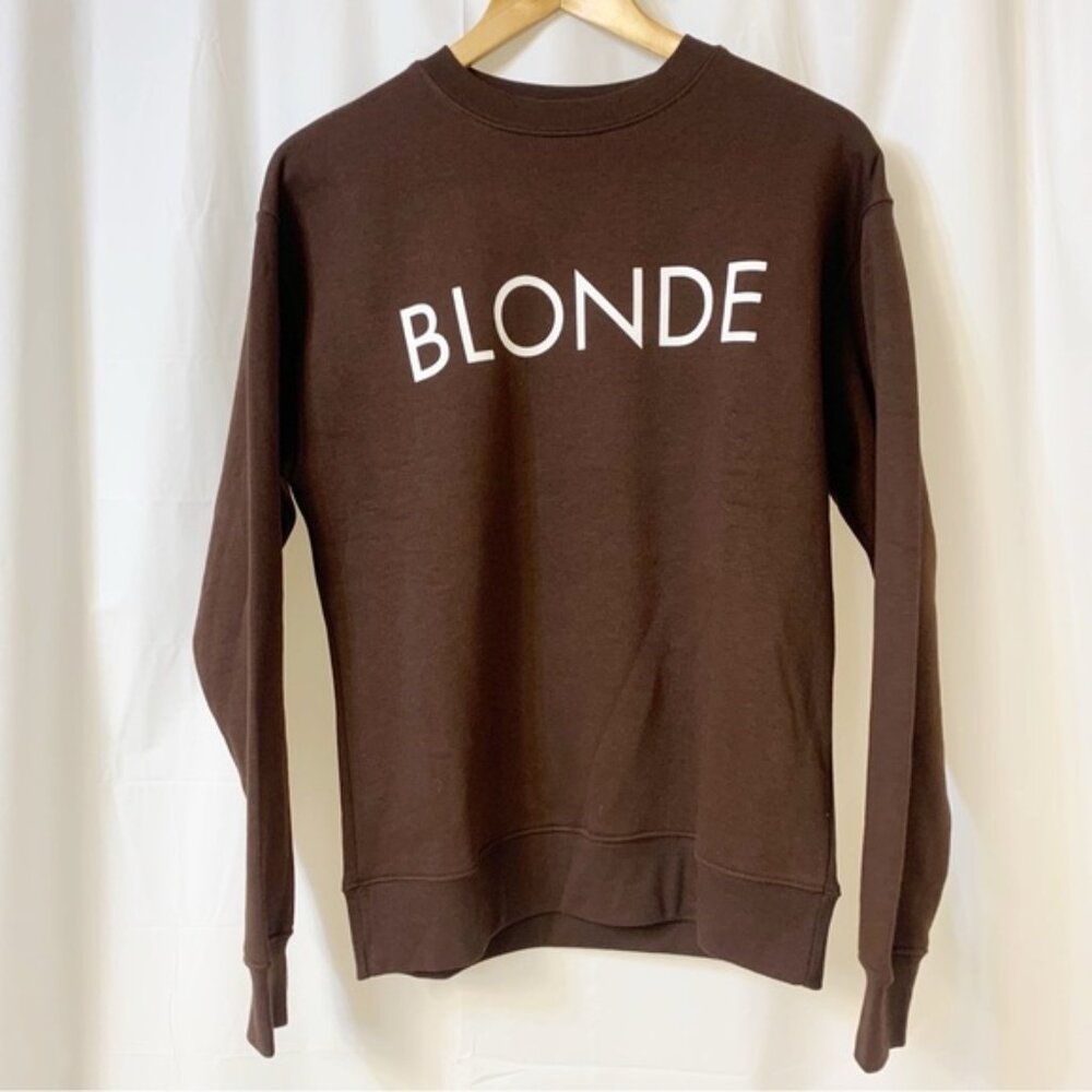 Brunette The Label Core Crew BLONDE French Press Brown XS/S NWT